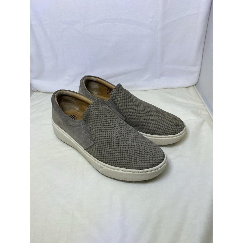 Sofft Shoes Womens 9.5 M Somers Slip on Sneakers Gray Leather Snake Skin 1096659